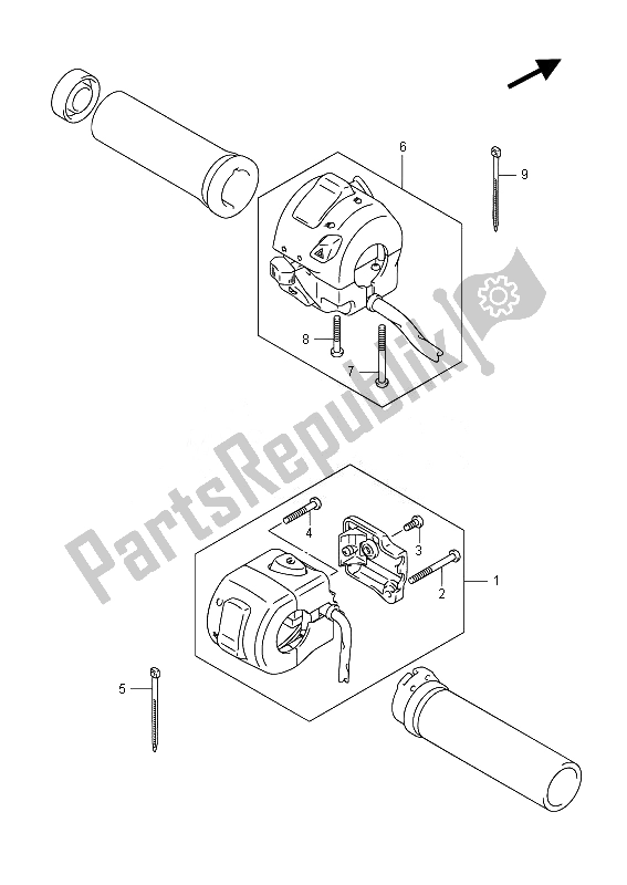 All parts for the Handle Switch (vzr1800z E02) of the Suzuki VZR 1800 M Intruder 2014