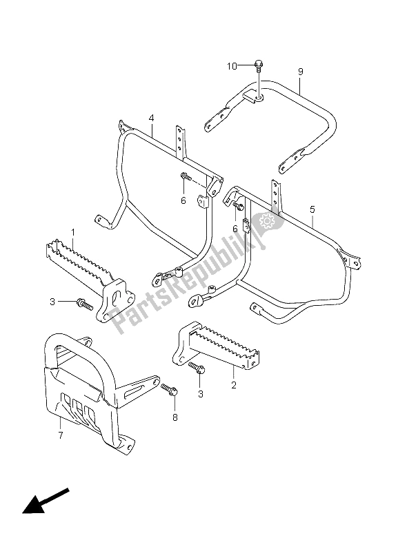 All parts for the Footrest of the Suzuki LT Z 400 Quadsport Limited 2008