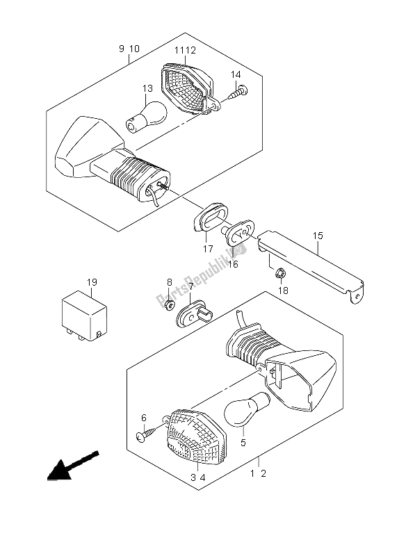 All parts for the Turnsignal Lamp (sv650s-sa-su-sua) of the Suzuki SV 650 Nsnasa 2009