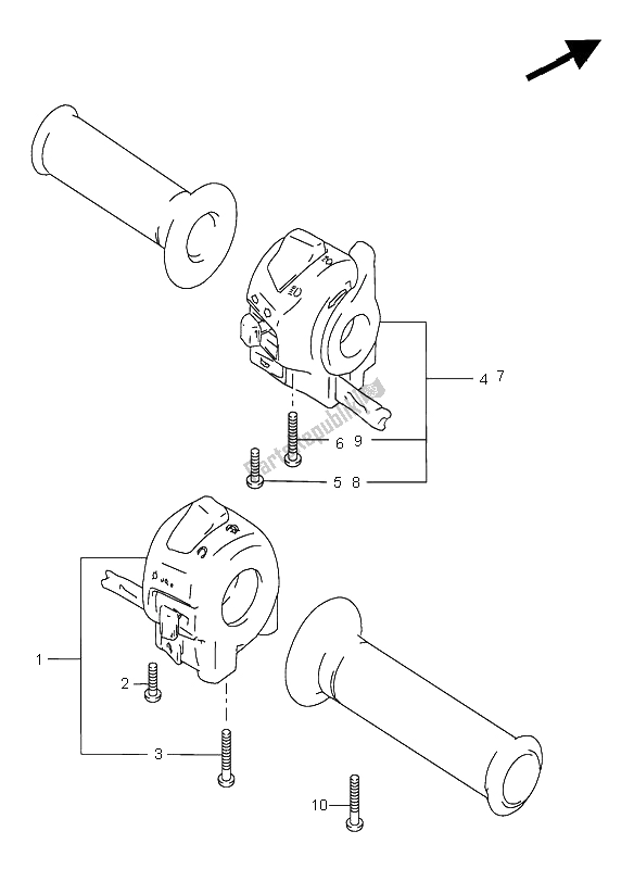 Tutte le parti per il Interruttore Maniglia del Suzuki GSX R 750 1998