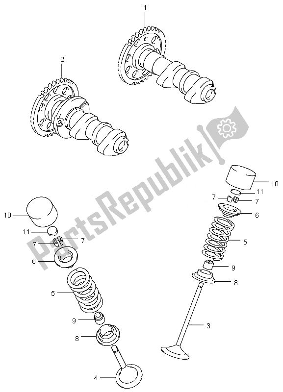 All parts for the Camshaft & Valve of the Suzuki LT Z 400 Quadsport 2007