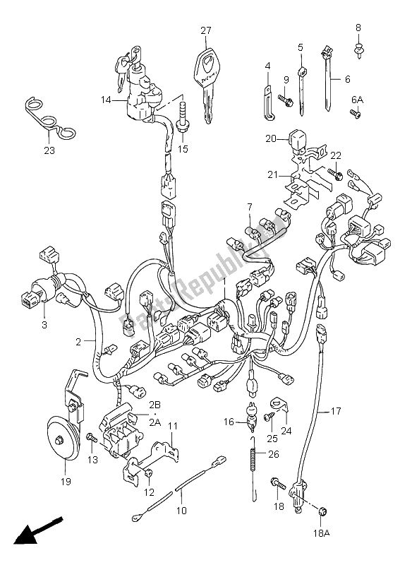 Tutte le parti per il Cablaggio Elettrico del Suzuki GSX R 750 1998