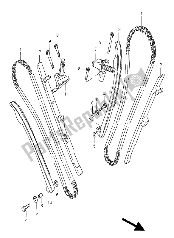 Todas las partes para Cadena De Levas de Suzuki VZ 800 Marauder 1999