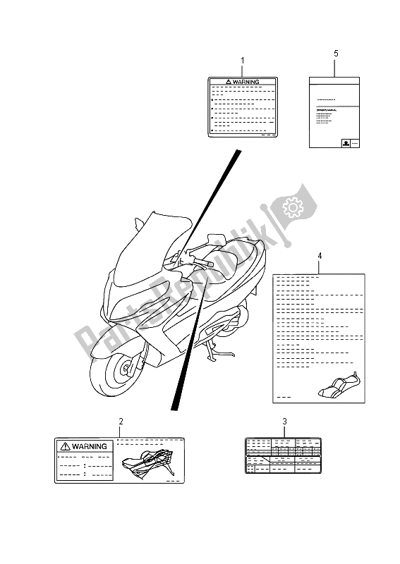 All parts for the Label (an400za E02) of the Suzuki Burgman AN 400 AZA 2015