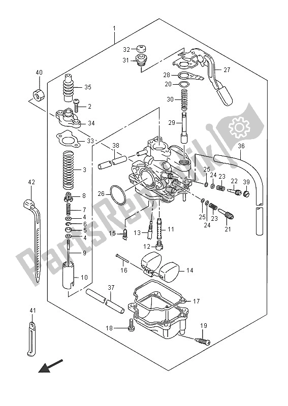 All parts for the Carburetor of the Suzuki LT Z 90 Quadsport 2016