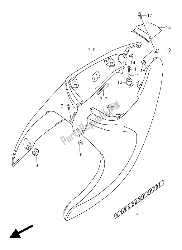 Tutte le parti per il Copertura Del Telaio del Suzuki TL 1000S 1999