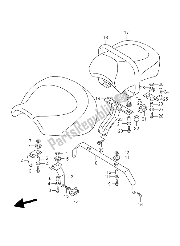 Tutte le parti per il Posto A Sedere del Suzuki VL 1500 Intruder LC 2001