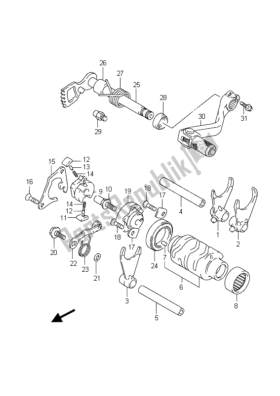 Wszystkie części do Zmiana Biegów Suzuki RM 85 SW LW 2015