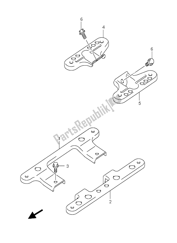 All parts for the Footboard Bracket of the Suzuki AN 650A Burgman Executive 2005