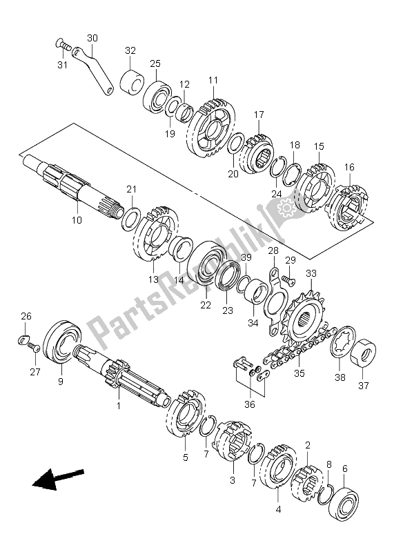 Tutte le parti per il Trasmissione del Suzuki DR Z 400S 2000