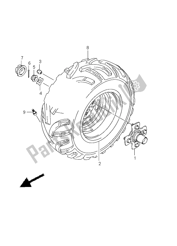 All parts for the Right Rear Wheel (lt-a750xp P24) of the Suzuki LT A 750 XPZ Kingquad AXI 4X4 2012