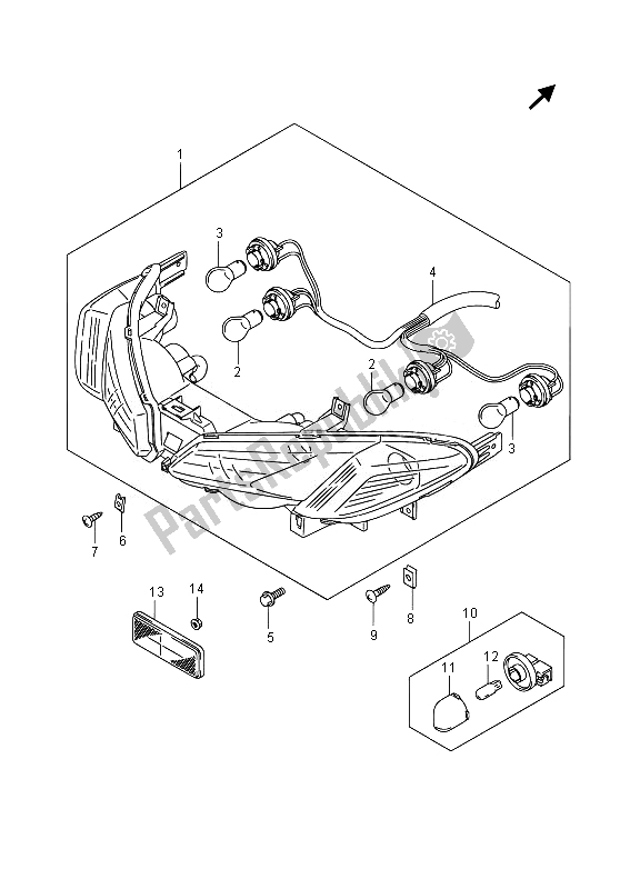 Tutte le parti per il Luce Di Combinazione Posteriore del Suzuki UH 125A Burgman 2014