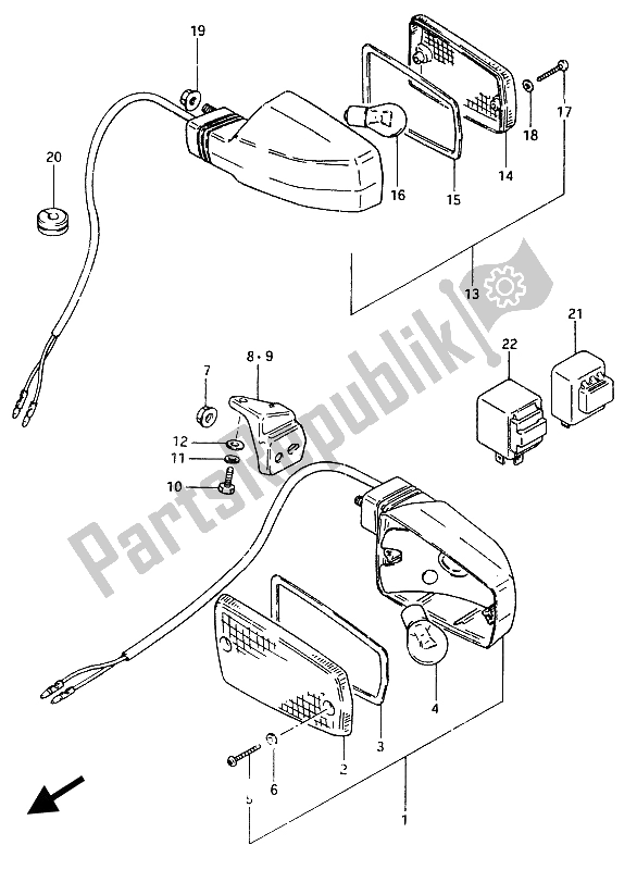 All parts for the Turn Signal Lamp of the Suzuki GSX 750 Esefe 1985