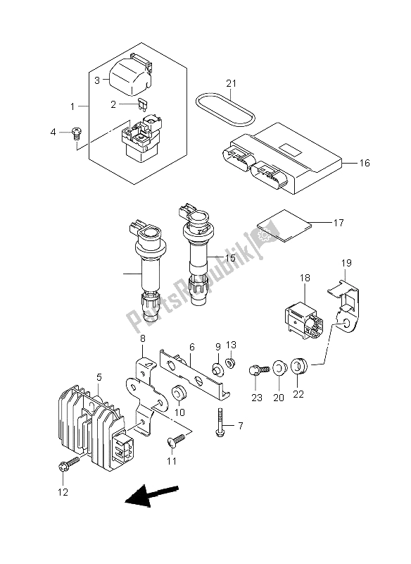 All parts for the Electrical of the Suzuki GSR 600A 2009