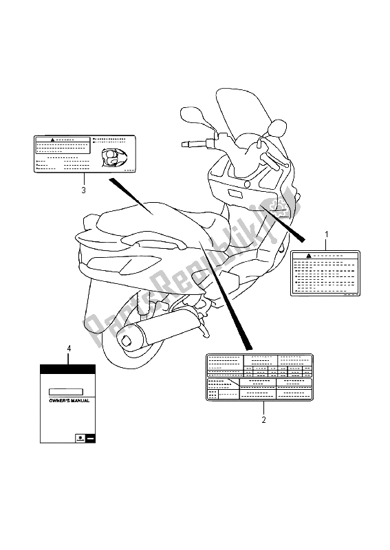 Toutes les pièces pour le étiquette (uh125a) du Suzuki UH 125A Burgman 2015