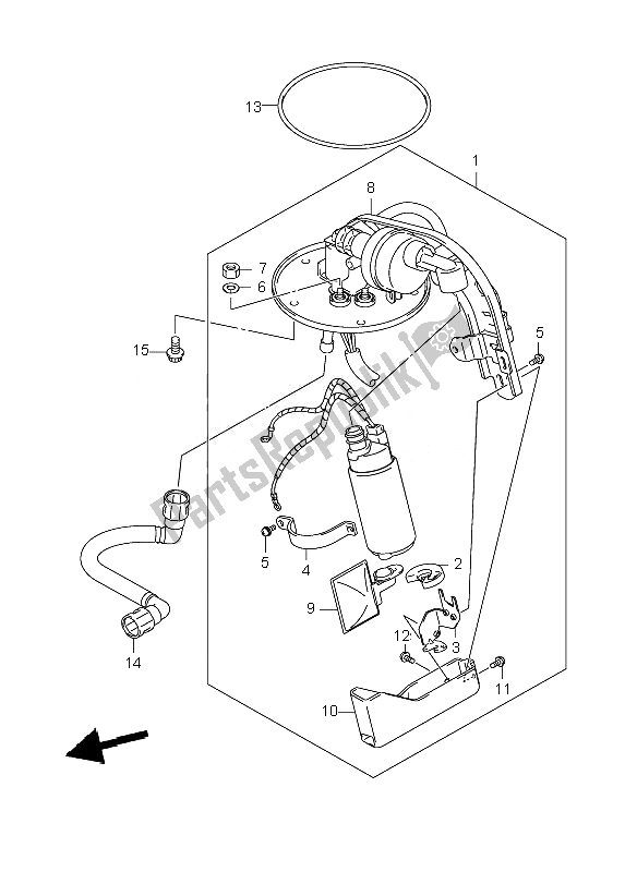 All parts for the Fuel Pump of the Suzuki C 800 VL Intruder 2010