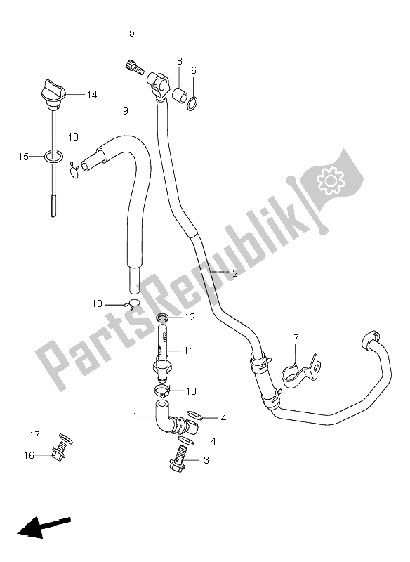 All parts for the Oil Hose of the Suzuki DR Z 400S 2003