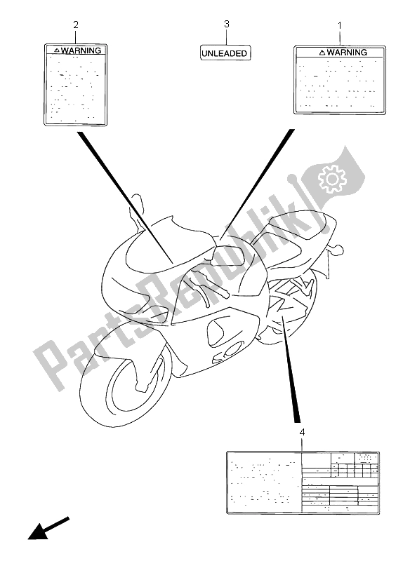 All parts for the Label of the Suzuki GSX R 750 1997