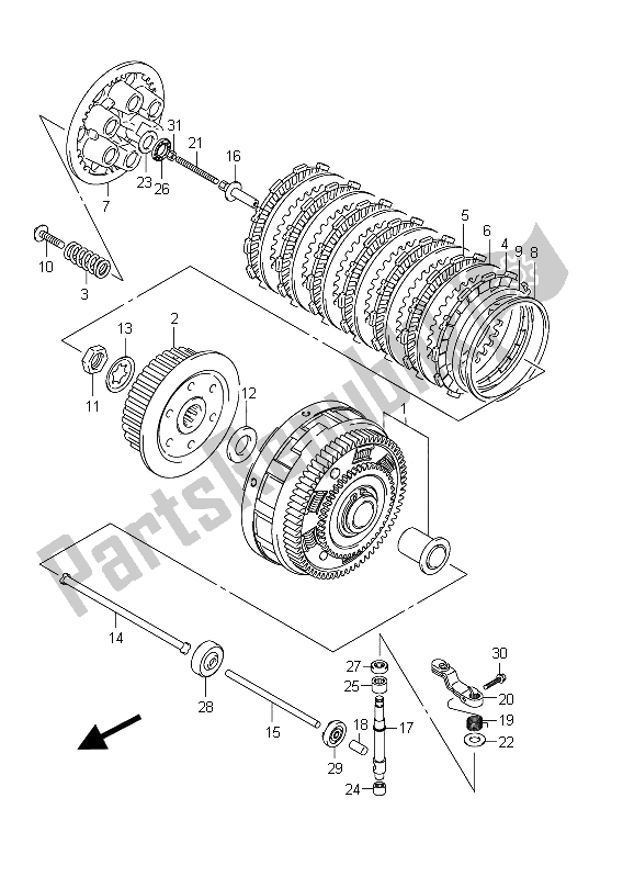 Tutte le parti per il Frizione del Suzuki SFV 650A Gladius 2011