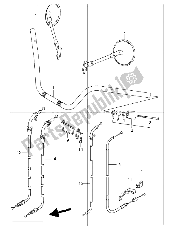 Tutte le parti per il Manubrio del Suzuki VL 250 Intruder 2003