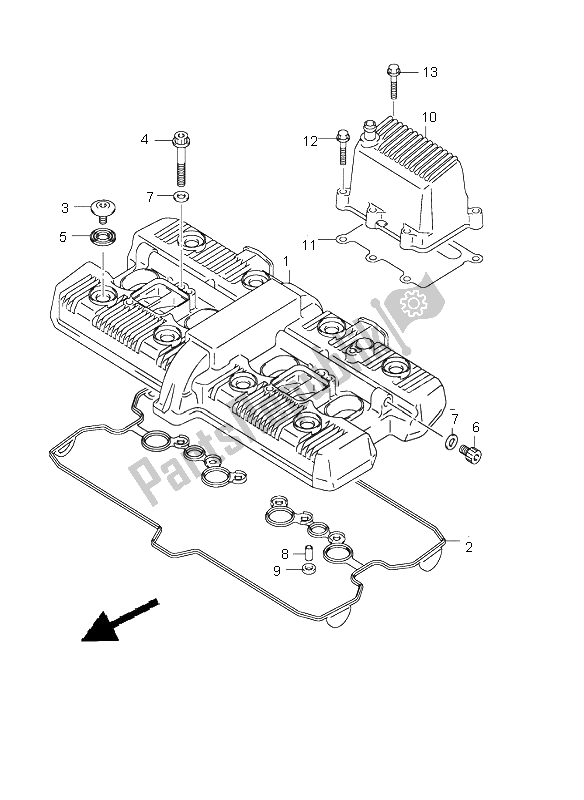 Todas las partes para Cubierta De Tapa De Cilindro de Suzuki GSX 1400 2004