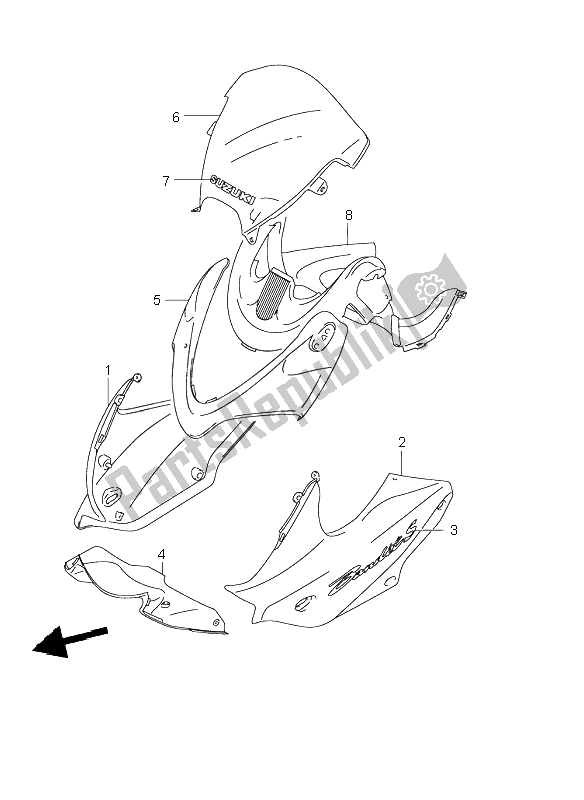 All parts for the Cowling Body (gsf600s-su) of the Suzuki GSF 600 NS Bandit 2001