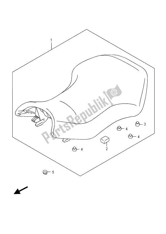 All parts for the Seat of the Suzuki LT A 750 XZ Kingquad AXI 4X4 2014