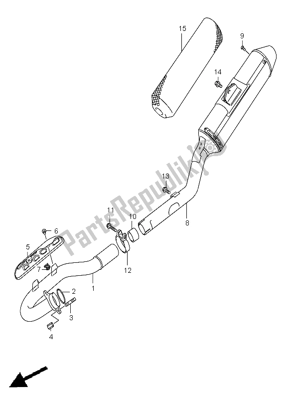 Todas las partes para Silenciador de Suzuki RM Z 450 2005