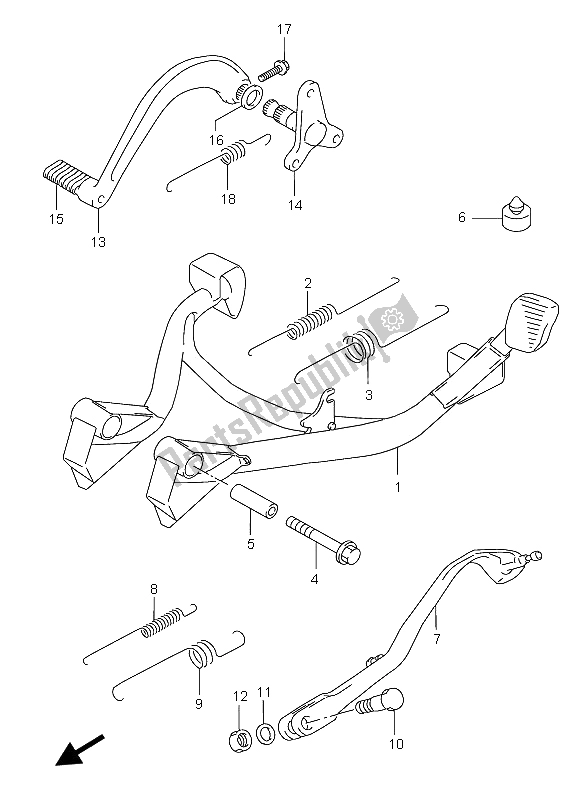 Tutte le parti per il In Piedi del Suzuki GSX 750F 2005