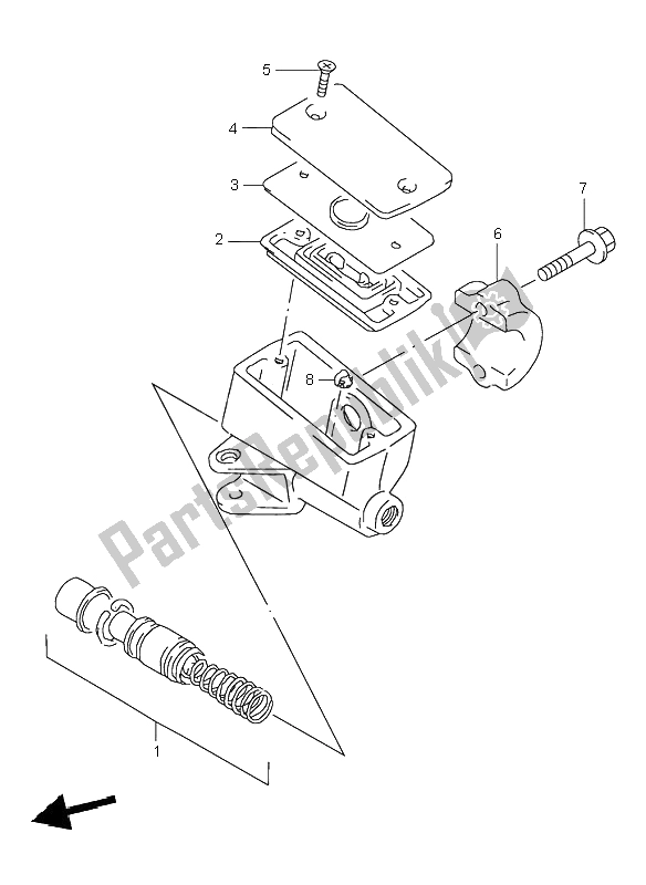 Todas as partes de Cilindro Mestre Dianteiro do Suzuki GSX 600F 2002