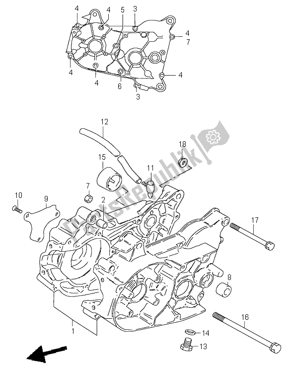 Todas as partes de Bloco Do Motor do Suzuki LT 50 Quadrunner 2000