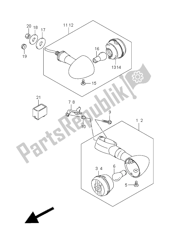 Todas las partes para Luz Intermitente Delantera Y Trasera de Suzuki VZ 800Z Intruder 2009