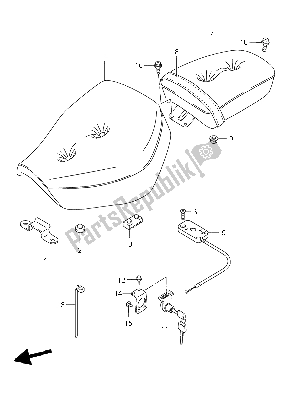 Todas las partes para Asiento de Suzuki GZ 250 Marauder 1999