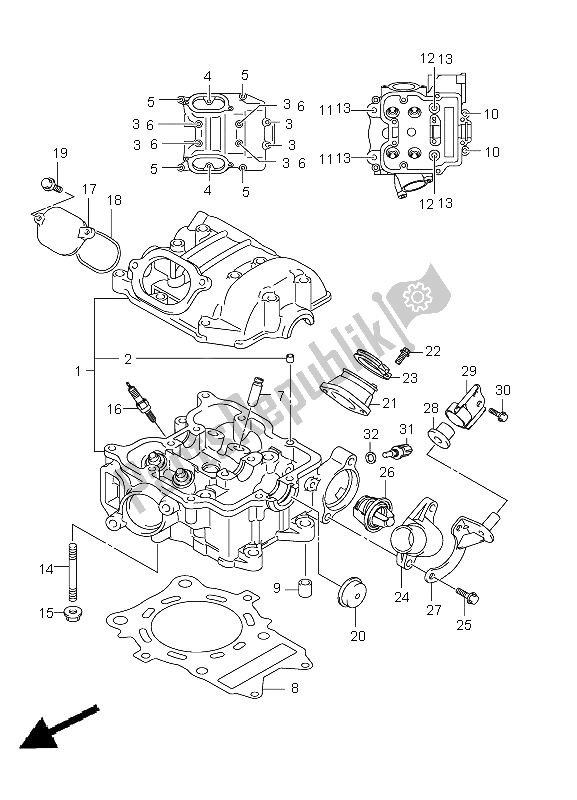 Todas las partes para Cabeza De Cilindro de Suzuki LT A 500 XPZ Kingquad AXI 4X4 2012