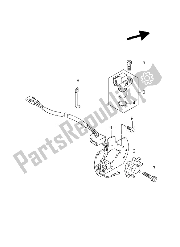 All parts for the Signal Generator of the Suzuki GSX 1400Z 2007