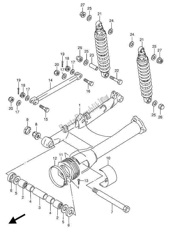 Todas las partes para Brazo Oscilante Trasero (e1) de Suzuki VX 800U 1992