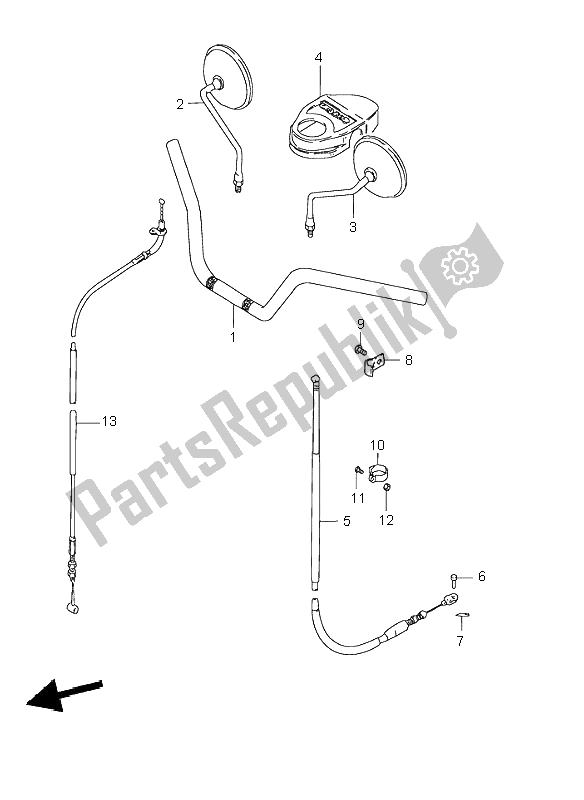 Tutte le parti per il Manubrio E Cavo Anteriore del Suzuki GN 125E 1995