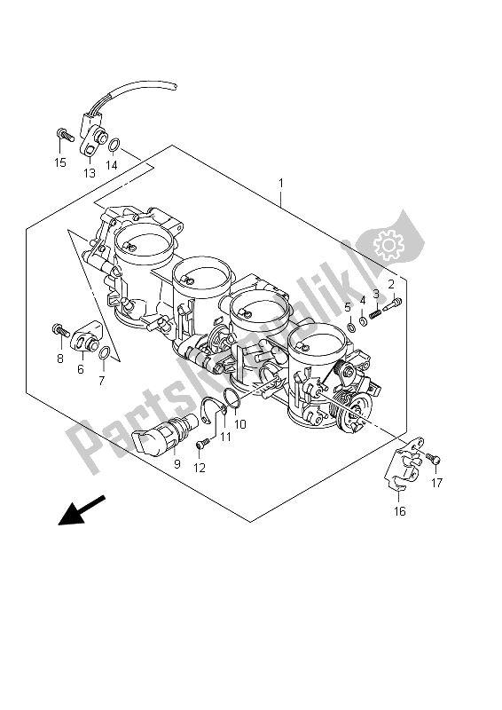 All parts for the Throttle Body of the Suzuki GSX 1300R Hayabusa 2012