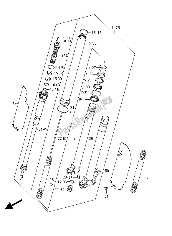 Tutte le parti per il Ammortizzatore Anteriore del Suzuki RM Z 450 2012