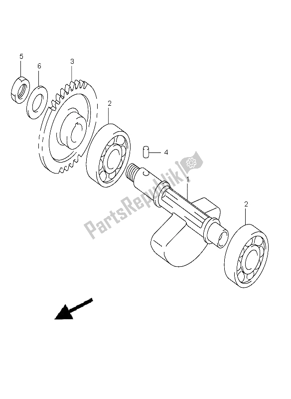 Alle onderdelen voor de Crank Balancer van de Suzuki DR Z 400E 2009