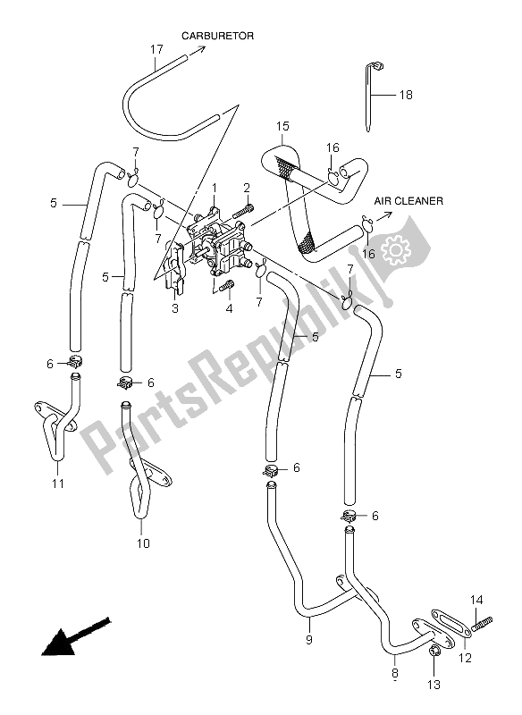 All parts for the Second Air of the Suzuki GSF 650 Nsnasa Bandit 2005