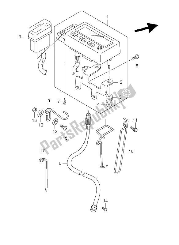 All parts for the Speedometer of the Suzuki DR Z 400S 2001