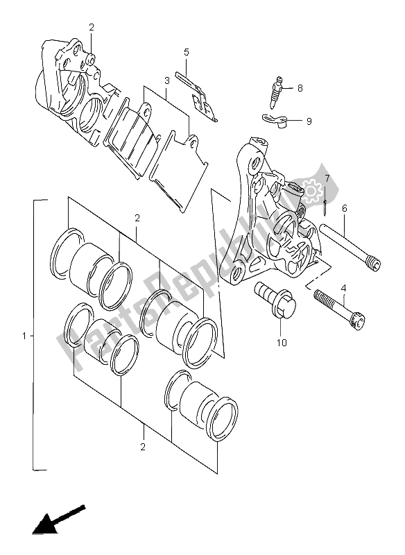 Tutte le parti per il Pinza Anteriore (gsf1200sa) del Suzuki GSF 1200 Nssa Bandit 1999