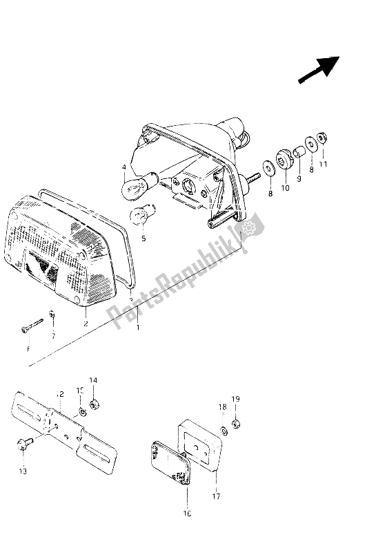 Toutes les pièces pour le Feu Arrière Combiné du Suzuki GSX 400 ES 1985