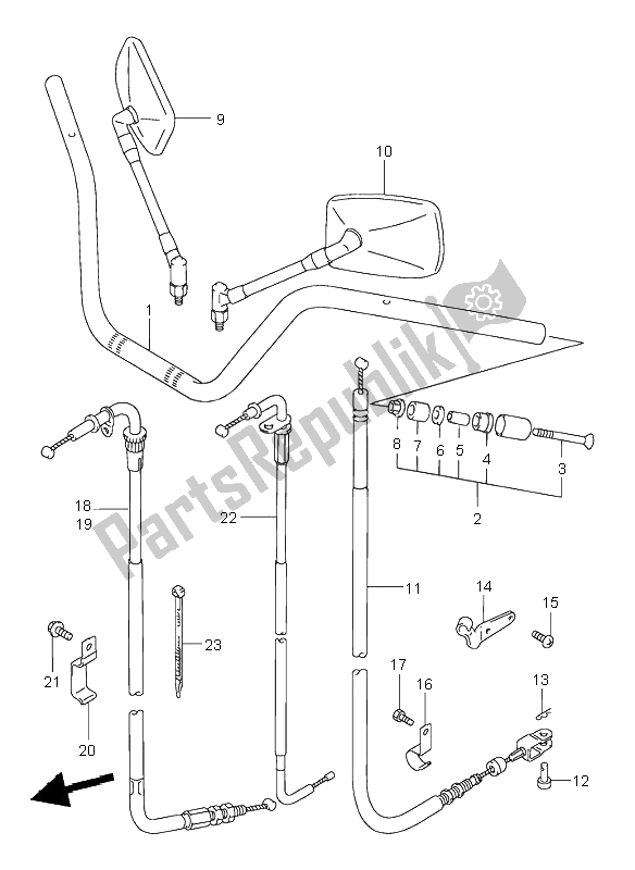 All parts for the Handlebar of the Suzuki GZ 250 Marauder 1999