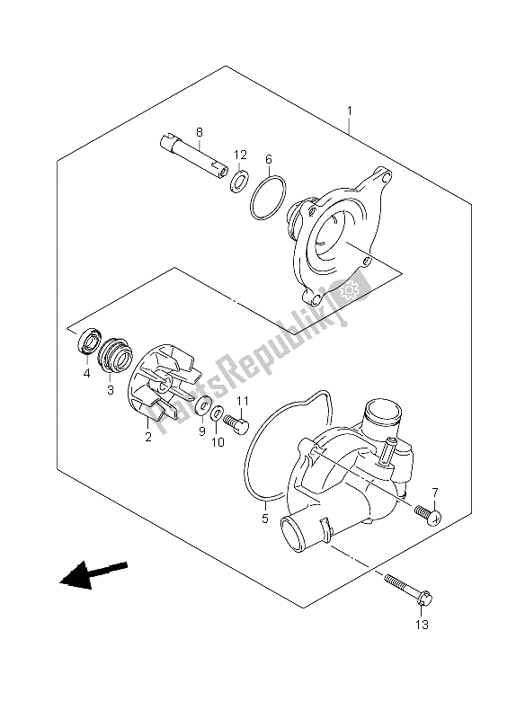 Tutte le parti per il Pompa Dell'acqua del Suzuki VZR 1800R M 1800 Intruder 2006