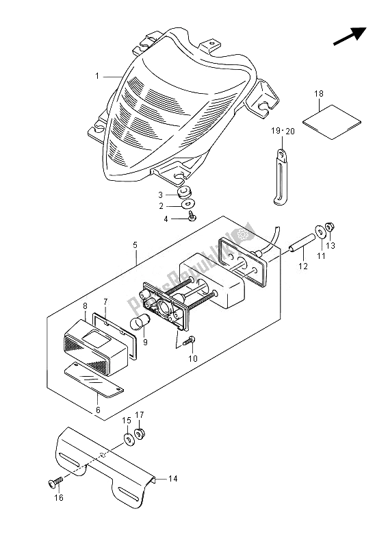 Todas las partes para Luz De Combinación Trasera (vzr1800 E19) de Suzuki VZR 1800 M Intruder 2014