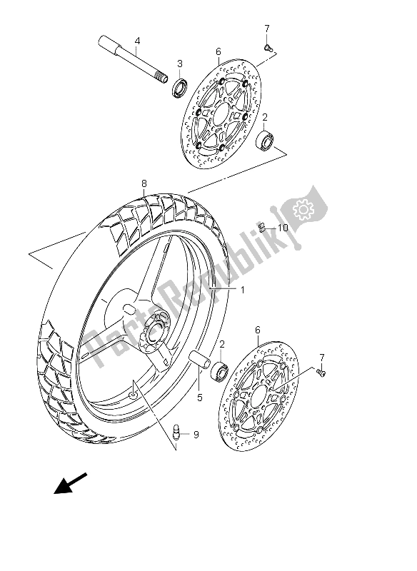 Tutte le parti per il Ruota Anteriore del Suzuki DL 650 V Strom 2004