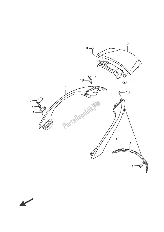 All parts for the Pillion Rider Handle (an650) of the Suzuki AN 650Z Burgman Executive 2016