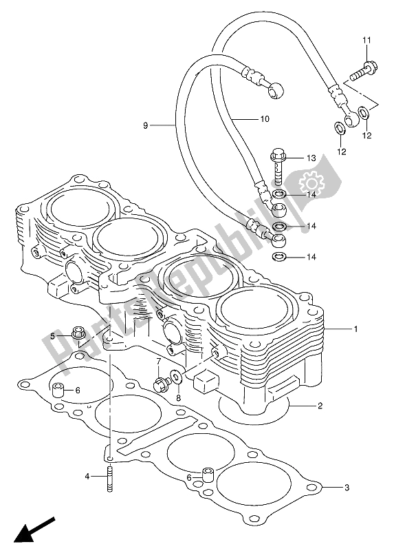 All parts for the Cylinder of the Suzuki GSX R 1100W 1993